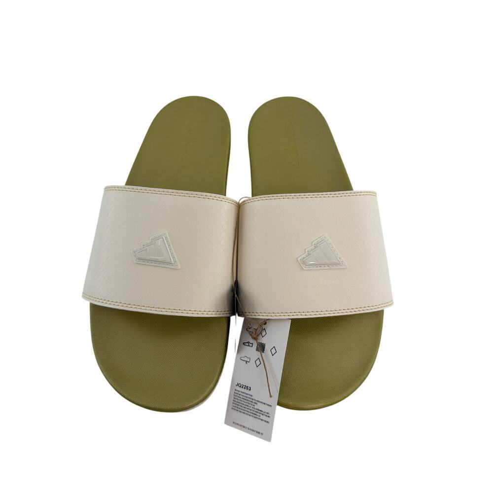 Adidas Unisex White Gold Metallic Adilette Comfort Slide Sandals Size M10 W11 - Picture 6 of 11